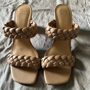 A New Day Heeled Sandals with Braided Straps Women's Size 8.5